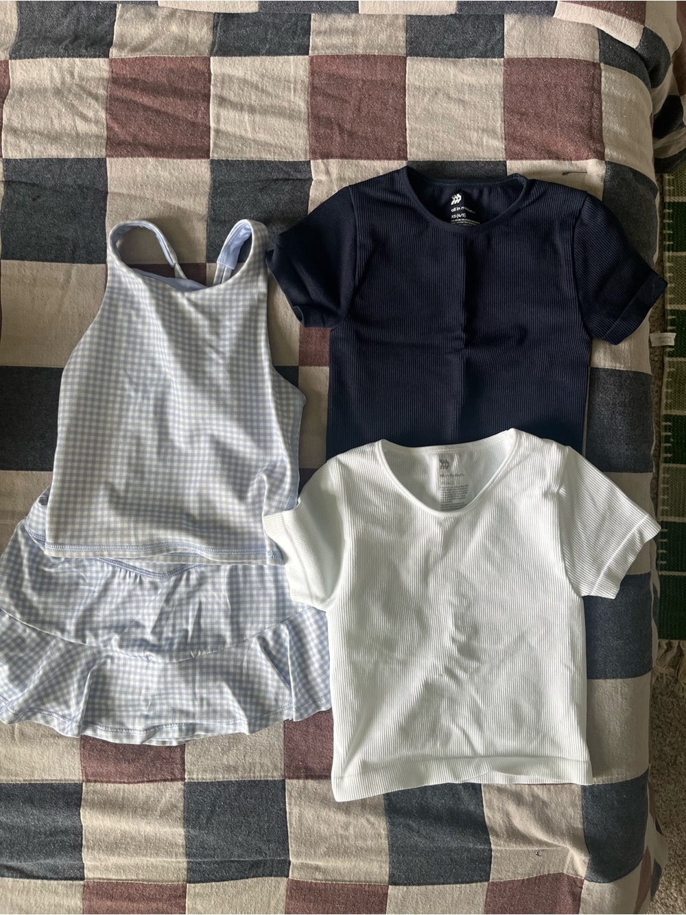 Target Navy, White & Light Blue Girls Tank Top and Tee Set